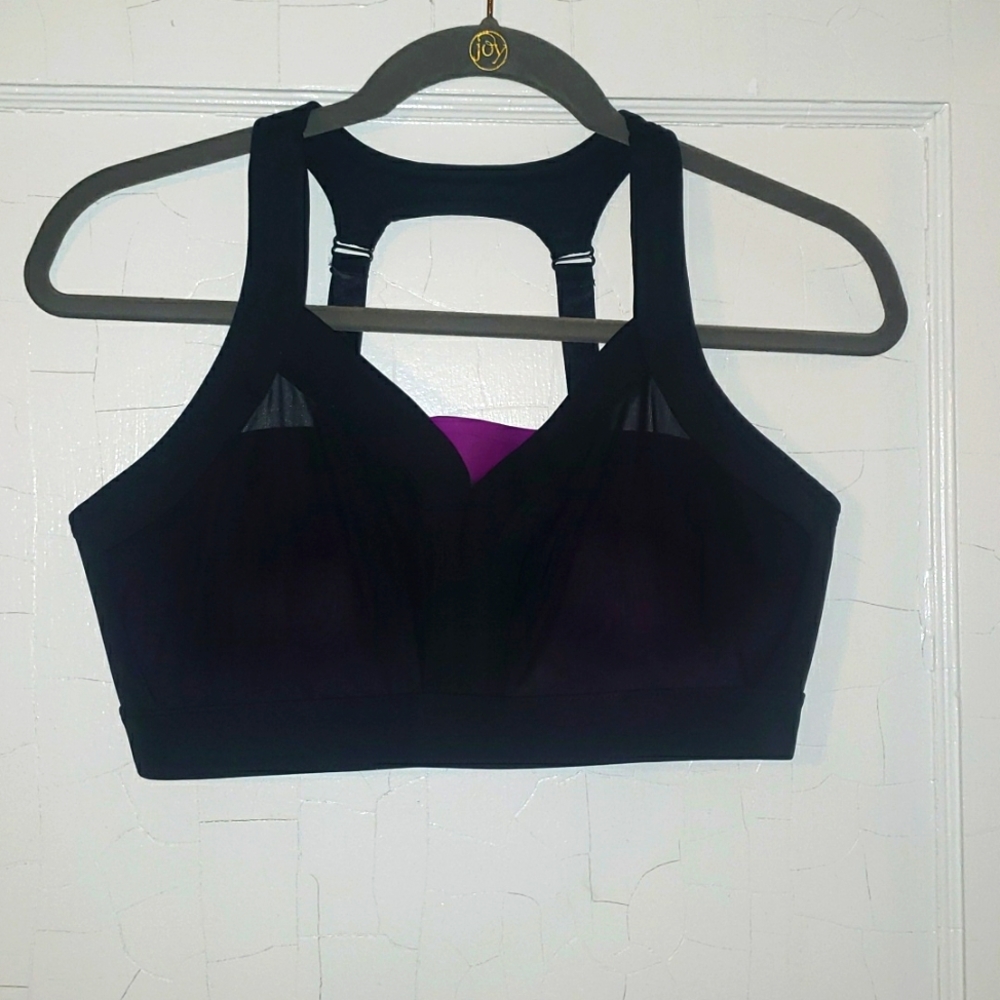 Fabletics Sports Bra Black & Purple Med